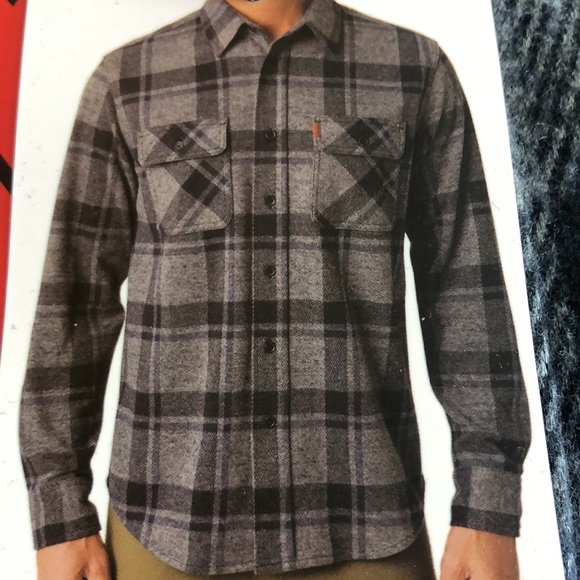 Champs Other - Chaps Men's Long Sleeve Lakeland Stretch Flannel Knit Fleece Shirt Regular Fit M